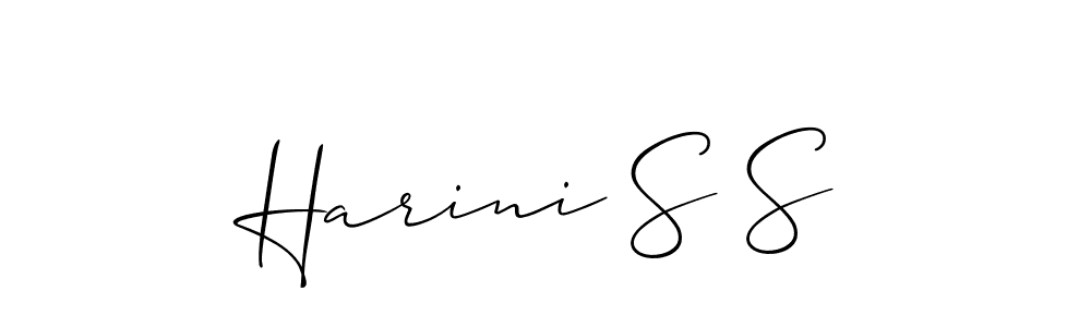 You should practise on your own different ways (Allison_Script) to write your name (Harini S S) in signature. don't let someone else do it for you. Harini S S signature style 2 images and pictures png