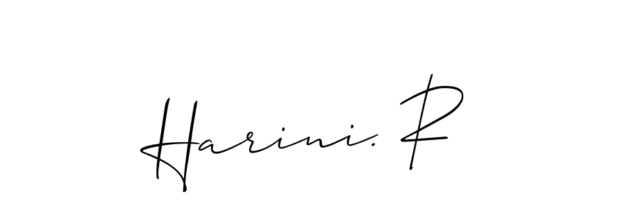 Similarly Allison_Script is the best handwritten signature design. Signature creator online .You can use it as an online autograph creator for name Harini. R. Harini. R signature style 2 images and pictures png