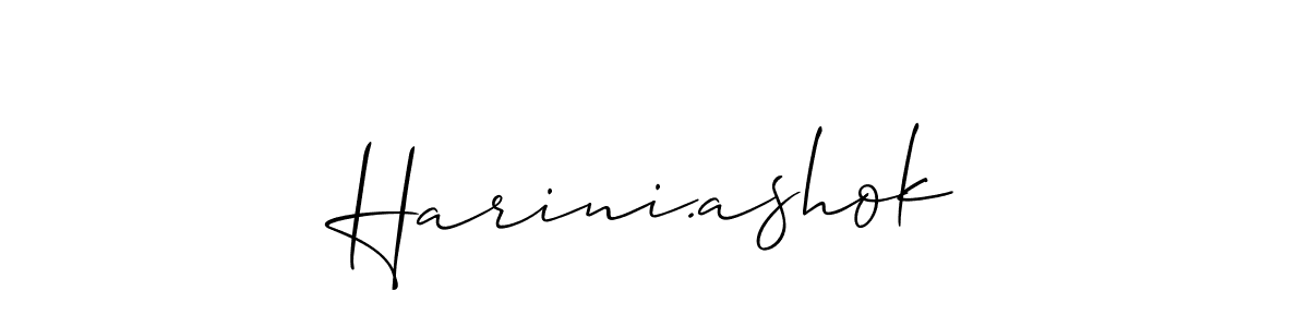 Make a beautiful signature design for name Harini.ashok. With this signature (Allison_Script) style, you can create a handwritten signature for free. Harini.ashok signature style 2 images and pictures png