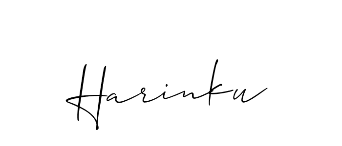 How to make Harinku signature? Allison_Script is a professional autograph style. Create handwritten signature for Harinku name. Harinku signature style 2 images and pictures png