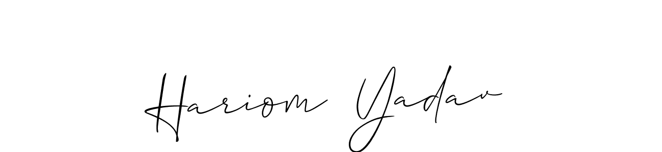 Similarly Allison_Script is the best handwritten signature design. Signature creator online .You can use it as an online autograph creator for name Hariom  Yadav. Hariom  Yadav signature style 2 images and pictures png