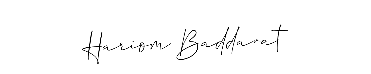 Design your own signature with our free online signature maker. With this signature software, you can create a handwritten (Allison_Script) signature for name Hariom Baddavat. Hariom Baddavat signature style 2 images and pictures png