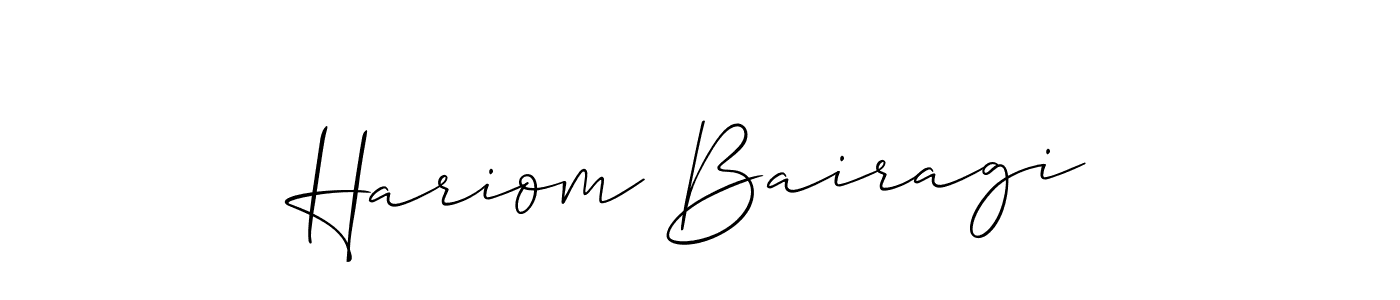 Use a signature maker to create a handwritten signature online. With this signature software, you can design (Allison_Script) your own signature for name Hariom Bairagi. Hariom Bairagi signature style 2 images and pictures png