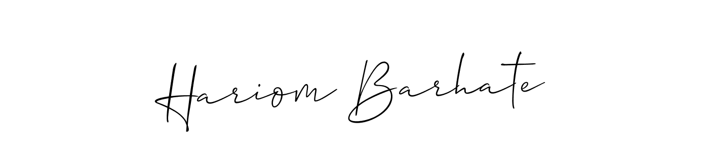 Allison_Script is a professional signature style that is perfect for those who want to add a touch of class to their signature. It is also a great choice for those who want to make their signature more unique. Get Hariom Barhate name to fancy signature for free. Hariom Barhate signature style 2 images and pictures png