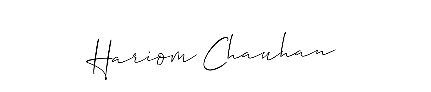 Use a signature maker to create a handwritten signature online. With this signature software, you can design (Allison_Script) your own signature for name Hariom Chauhan. Hariom Chauhan signature style 2 images and pictures png