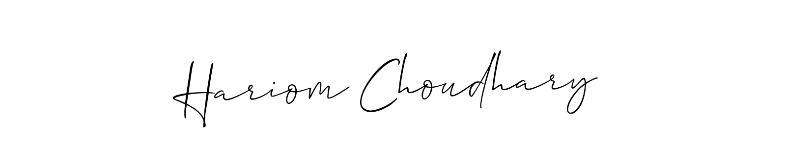 The best way (Allison_Script) to make a short signature is to pick only two or three words in your name. The name Hariom Choudhary include a total of six letters. For converting this name. Hariom Choudhary signature style 2 images and pictures png