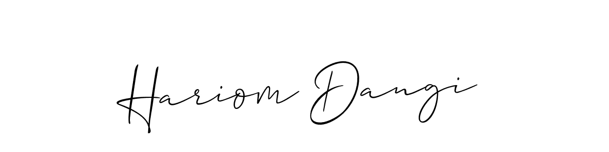 Similarly Allison_Script is the best handwritten signature design. Signature creator online .You can use it as an online autograph creator for name Hariom Dangi. Hariom Dangi signature style 2 images and pictures png