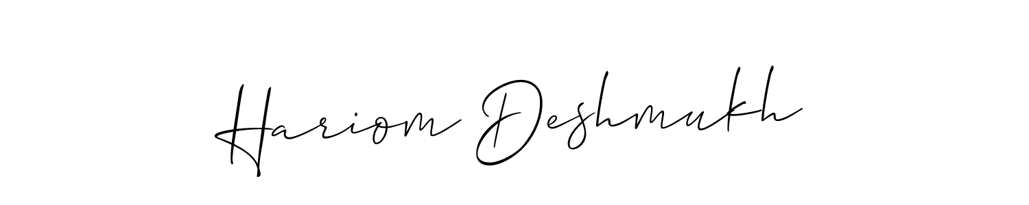 Use a signature maker to create a handwritten signature online. With this signature software, you can design (Allison_Script) your own signature for name Hariom Deshmukh. Hariom Deshmukh signature style 2 images and pictures png