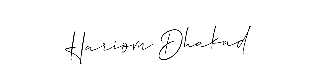 How to Draw Hariom Dhakad signature style? Allison_Script is a latest design signature styles for name Hariom Dhakad. Hariom Dhakad signature style 2 images and pictures png