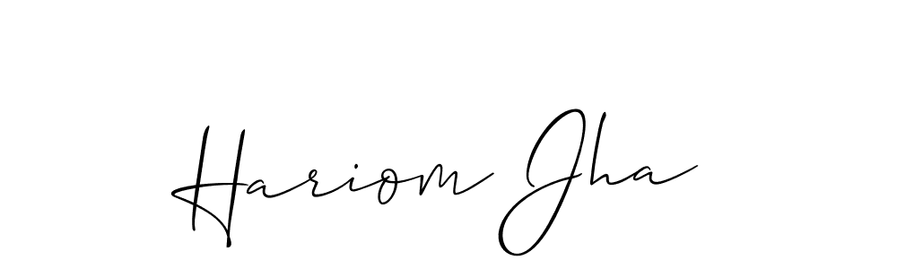 This is the best signature style for the Hariom Jha name. Also you like these signature font (Allison_Script). Mix name signature. Hariom Jha signature style 2 images and pictures png