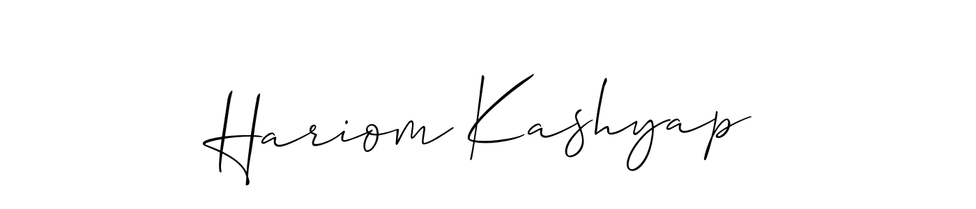 Similarly Allison_Script is the best handwritten signature design. Signature creator online .You can use it as an online autograph creator for name Hariom Kashyap. Hariom Kashyap signature style 2 images and pictures png