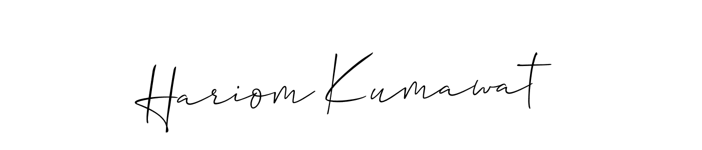 How to make Hariom Kumawat signature? Allison_Script is a professional autograph style. Create handwritten signature for Hariom Kumawat name. Hariom Kumawat signature style 2 images and pictures png