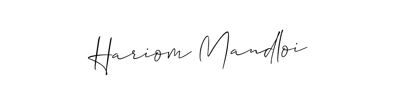 How to Draw Hariom Mandloi signature style? Allison_Script is a latest design signature styles for name Hariom Mandloi. Hariom Mandloi signature style 2 images and pictures png