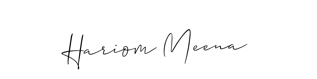 Design your own signature with our free online signature maker. With this signature software, you can create a handwritten (Allison_Script) signature for name Hariom Meena. Hariom Meena signature style 2 images and pictures png