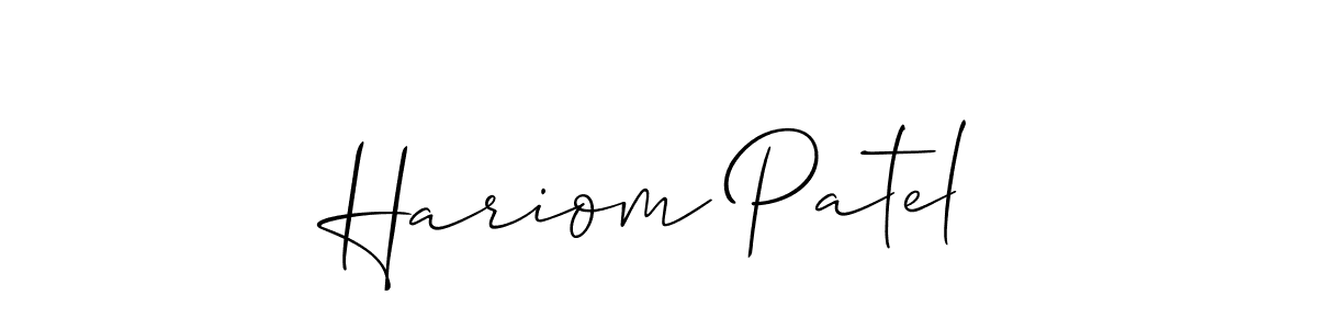 How to make Hariom Patel signature? Allison_Script is a professional autograph style. Create handwritten signature for Hariom Patel name. Hariom Patel signature style 2 images and pictures png