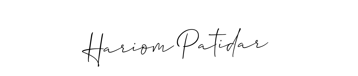 Design your own signature with our free online signature maker. With this signature software, you can create a handwritten (Allison_Script) signature for name Hariom Patidar. Hariom Patidar signature style 2 images and pictures png