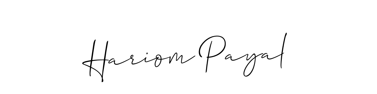 You should practise on your own different ways (Allison_Script) to write your name (Hariom Payal) in signature. don't let someone else do it for you. Hariom Payal signature style 2 images and pictures png