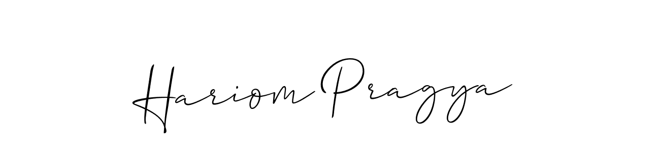 Create a beautiful signature design for name Hariom Pragya. With this signature (Allison_Script) fonts, you can make a handwritten signature for free. Hariom Pragya signature style 2 images and pictures png