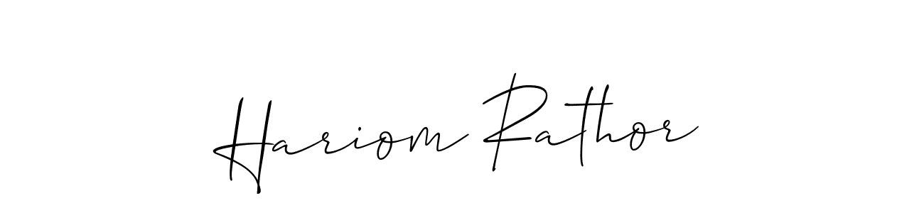 Hariom Rathor stylish signature style. Best Handwritten Sign (Allison_Script) for my name. Handwritten Signature Collection Ideas for my name Hariom Rathor. Hariom Rathor signature style 2 images and pictures png