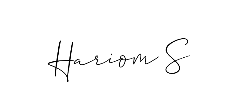 How to make Hariom S signature? Allison_Script is a professional autograph style. Create handwritten signature for Hariom S name. Hariom S signature style 2 images and pictures png