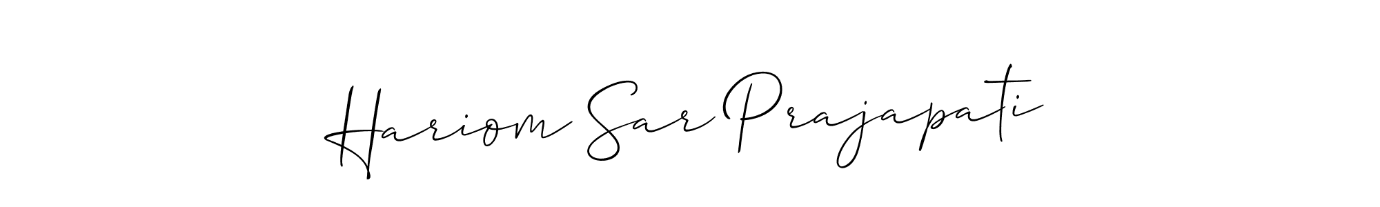 Use a signature maker to create a handwritten signature online. With this signature software, you can design (Allison_Script) your own signature for name Hariom Sar Prajapati. Hariom Sar Prajapati signature style 2 images and pictures png