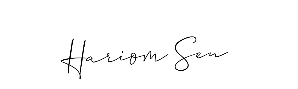 You should practise on your own different ways (Allison_Script) to write your name (Hariom Sen) in signature. don't let someone else do it for you. Hariom Sen signature style 2 images and pictures png