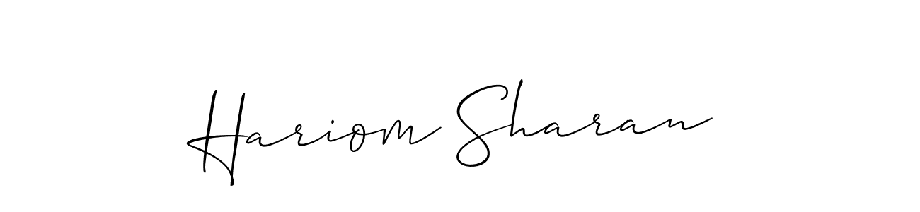 Also we have Hariom Sharan name is the best signature style. Create professional handwritten signature collection using Allison_Script autograph style. Hariom Sharan signature style 2 images and pictures png