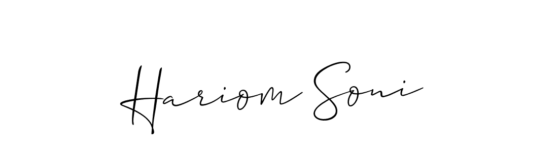 Design your own signature with our free online signature maker. With this signature software, you can create a handwritten (Allison_Script) signature for name Hariom Soni. Hariom Soni signature style 2 images and pictures png