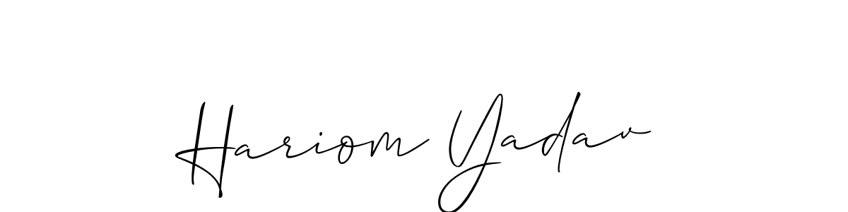 Use a signature maker to create a handwritten signature online. With this signature software, you can design (Allison_Script) your own signature for name Hariom Yadav. Hariom Yadav signature style 2 images and pictures png