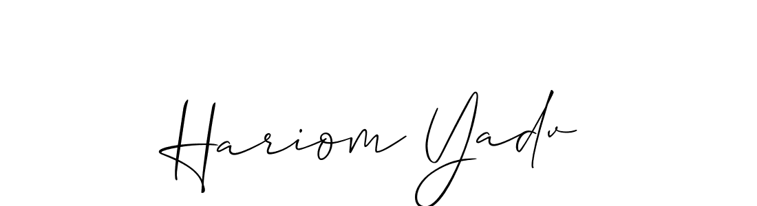 How to Draw Hariom Yadv signature style? Allison_Script is a latest design signature styles for name Hariom Yadv. Hariom Yadv signature style 2 images and pictures png