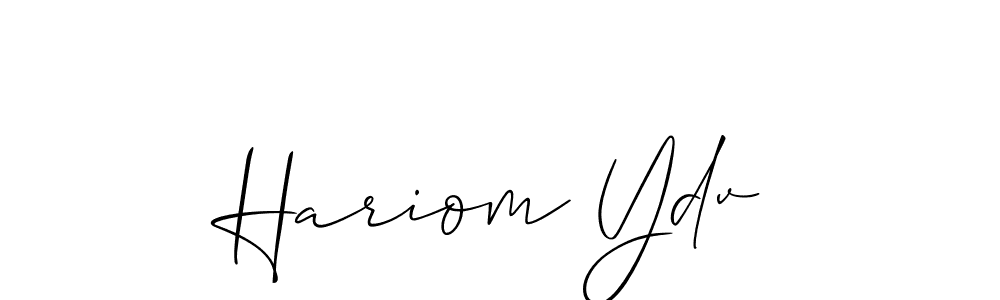 Allison_Script is a professional signature style that is perfect for those who want to add a touch of class to their signature. It is also a great choice for those who want to make their signature more unique. Get Hariom Ydv name to fancy signature for free. Hariom Ydv signature style 2 images and pictures png