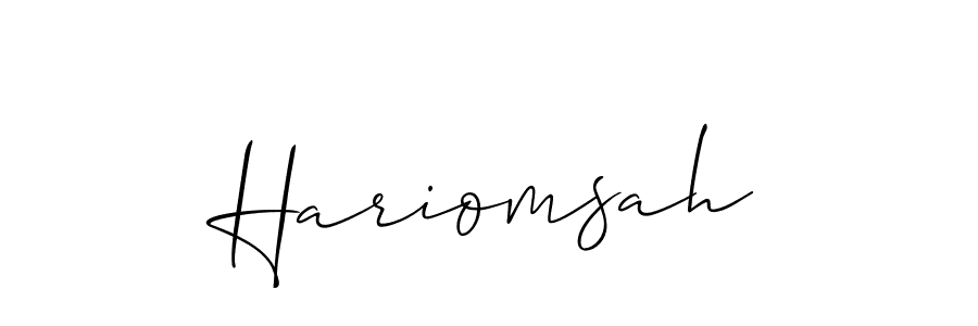The best way (Allison_Script) to make a short signature is to pick only two or three words in your name. The name Hariomsah include a total of six letters. For converting this name. Hariomsah signature style 2 images and pictures png