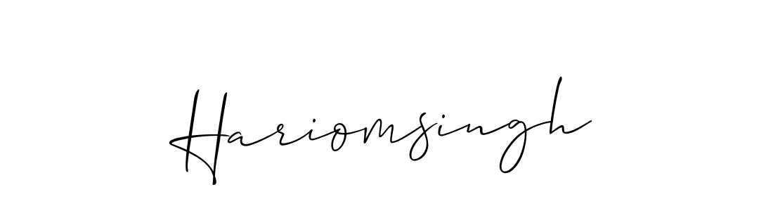 Also we have Hariomsingh name is the best signature style. Create professional handwritten signature collection using Allison_Script autograph style. Hariomsingh signature style 2 images and pictures png