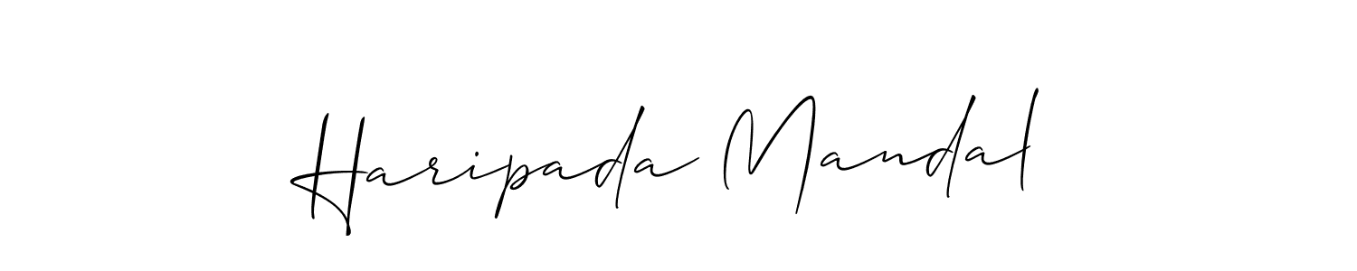 Allison_Script is a professional signature style that is perfect for those who want to add a touch of class to their signature. It is also a great choice for those who want to make their signature more unique. Get Haripada Mandal name to fancy signature for free. Haripada Mandal signature style 2 images and pictures png