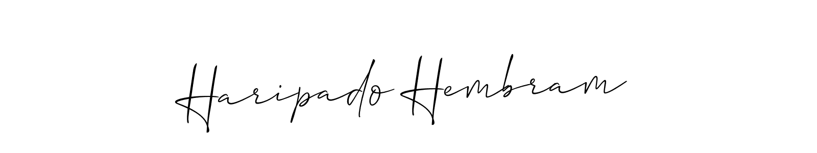 Use a signature maker to create a handwritten signature online. With this signature software, you can design (Allison_Script) your own signature for name Haripado Hembram. Haripado Hembram signature style 2 images and pictures png