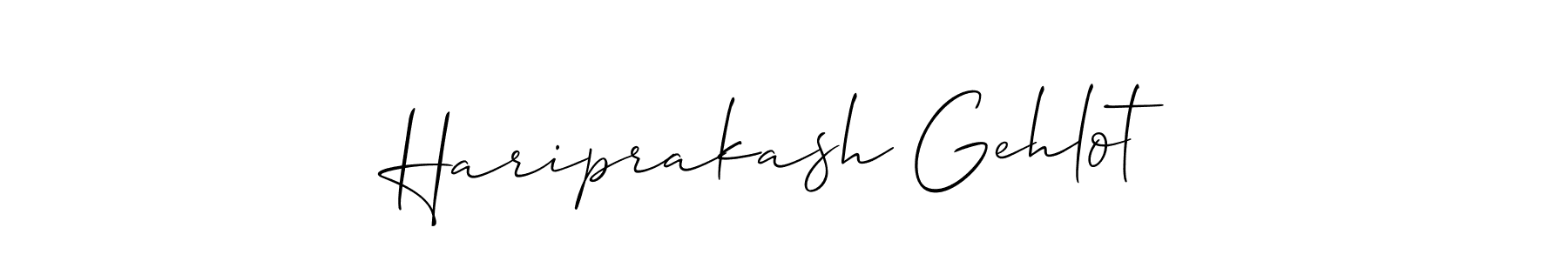Make a beautiful signature design for name Hariprakash Gehlot. With this signature (Allison_Script) style, you can create a handwritten signature for free. Hariprakash Gehlot signature style 2 images and pictures png