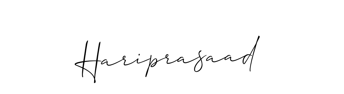 It looks lik you need a new signature style for name Hariprasaad. Design unique handwritten (Allison_Script) signature with our free signature maker in just a few clicks. Hariprasaad signature style 2 images and pictures png