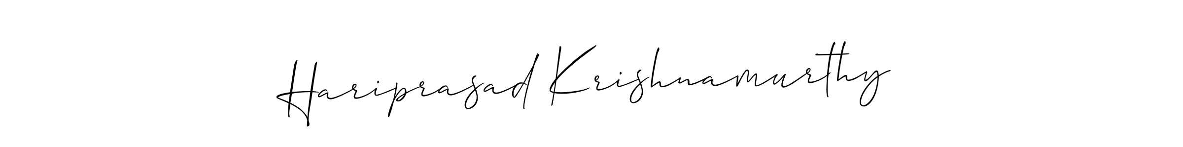 Create a beautiful signature design for name Hariprasad Krishnamurthy. With this signature (Allison_Script) fonts, you can make a handwritten signature for free. Hariprasad Krishnamurthy signature style 2 images and pictures png