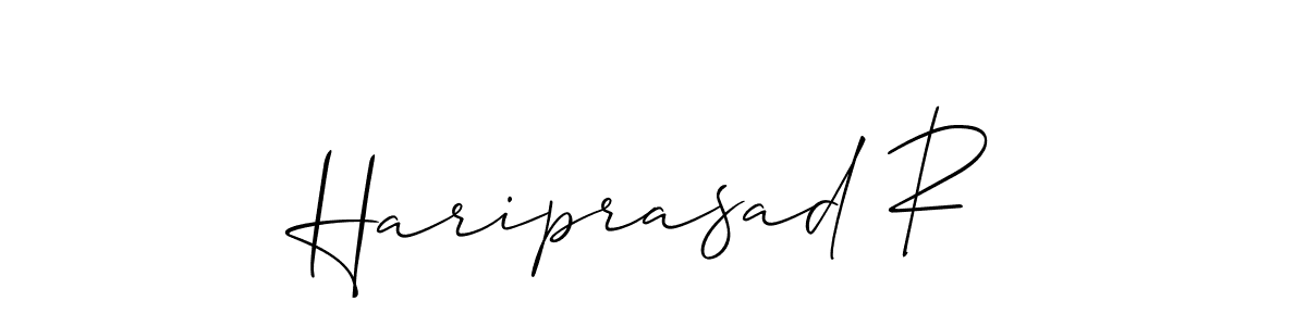 Make a beautiful signature design for name Hariprasad R. With this signature (Allison_Script) style, you can create a handwritten signature for free. Hariprasad R signature style 2 images and pictures png