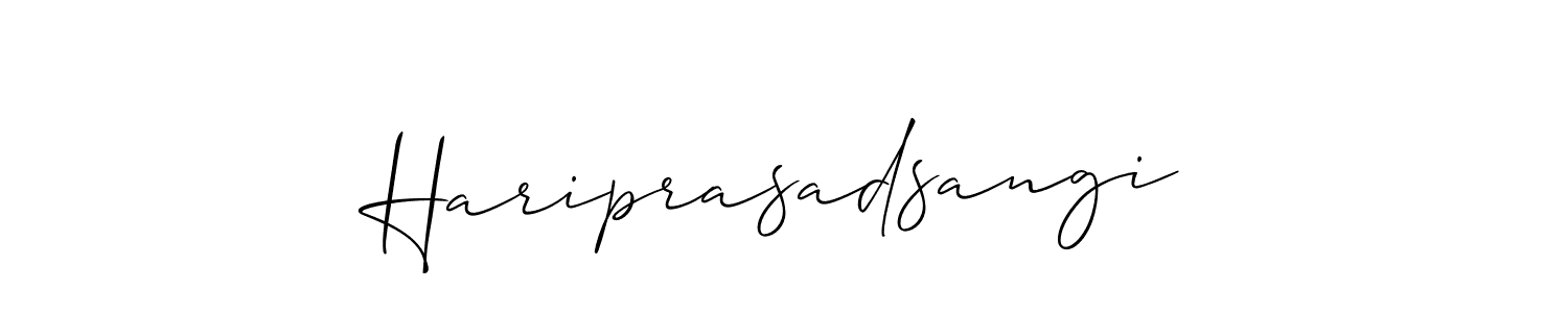 Similarly Allison_Script is the best handwritten signature design. Signature creator online .You can use it as an online autograph creator for name Hariprasadsangi. Hariprasadsangi signature style 2 images and pictures png