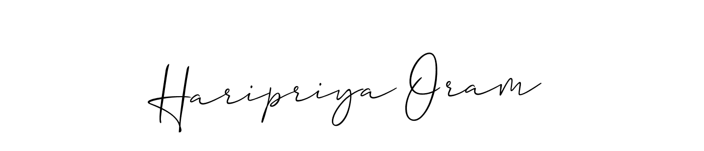 How to Draw Haripriya Oram signature style? Allison_Script is a latest design signature styles for name Haripriya Oram. Haripriya Oram signature style 2 images and pictures png