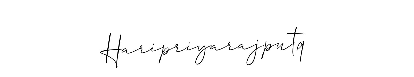 Make a beautiful signature design for name Haripriyarajputq. With this signature (Allison_Script) style, you can create a handwritten signature for free. Haripriyarajputq signature style 2 images and pictures png