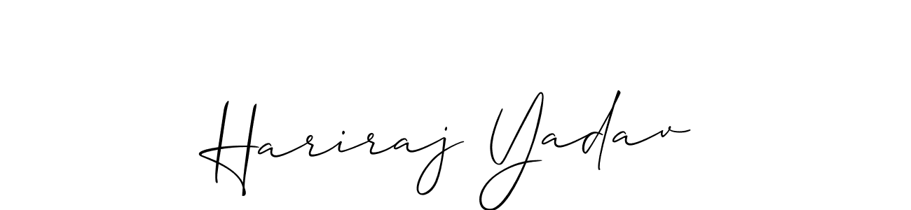 How to make Hariraj Yadav name signature. Use Allison_Script style for creating short signs online. This is the latest handwritten sign. Hariraj Yadav signature style 2 images and pictures png