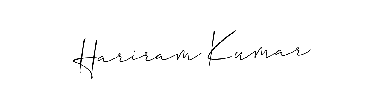 The best way (Allison_Script) to make a short signature is to pick only two or three words in your name. The name Hariram Kumar include a total of six letters. For converting this name. Hariram Kumar signature style 2 images and pictures png
