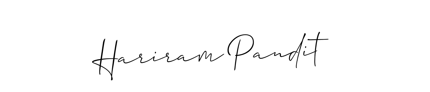 You should practise on your own different ways (Allison_Script) to write your name (Hariram Pandit) in signature. don't let someone else do it for you. Hariram Pandit signature style 2 images and pictures png