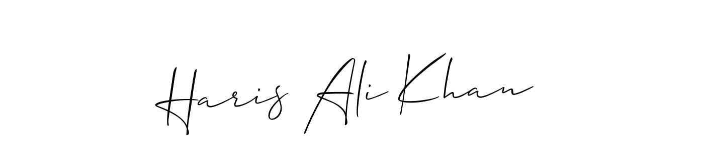 You should practise on your own different ways (Allison_Script) to write your name (Haris Ali Khan) in signature. don't let someone else do it for you. Haris Ali Khan signature style 2 images and pictures png