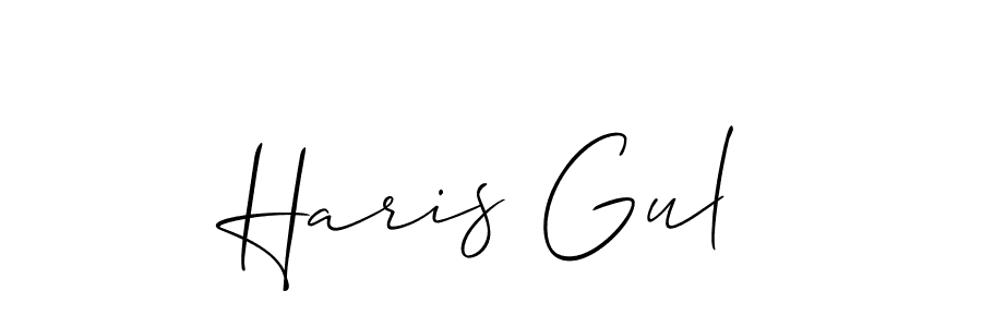 if you are searching for the best signature style for your name Haris Gul. so please give up your signature search. here we have designed multiple signature styles  using Allison_Script. Haris Gul signature style 2 images and pictures png
