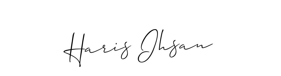 How to make Haris Ihsan name signature. Use Allison_Script style for creating short signs online. This is the latest handwritten sign. Haris Ihsan signature style 2 images and pictures png