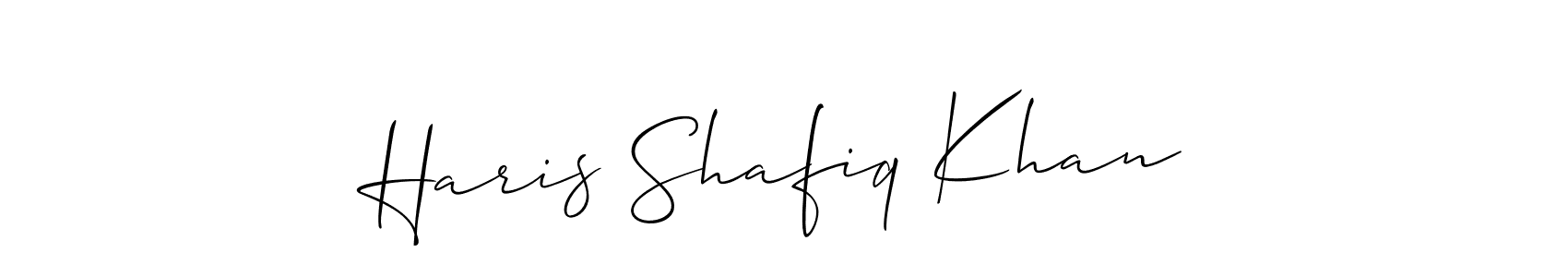 Haris Shafiq Khan stylish signature style. Best Handwritten Sign (Allison_Script) for my name. Handwritten Signature Collection Ideas for my name Haris Shafiq Khan. Haris Shafiq Khan signature style 2 images and pictures png