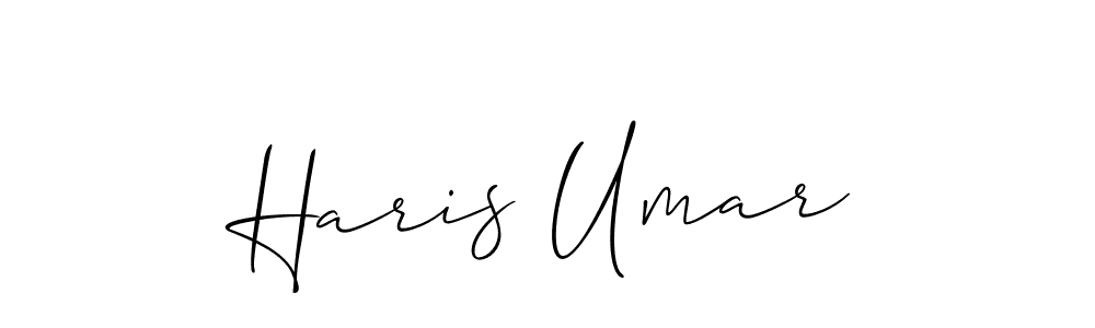 You should practise on your own different ways (Allison_Script) to write your name (Haris Umar) in signature. don't let someone else do it for you. Haris Umar signature style 2 images and pictures png